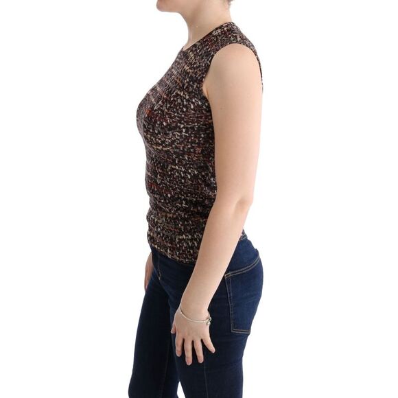 Dolce & Gabbana Sleeveless Knit Top Abstract Pattern Women Multicolor Tops & - Picture 2 of 6